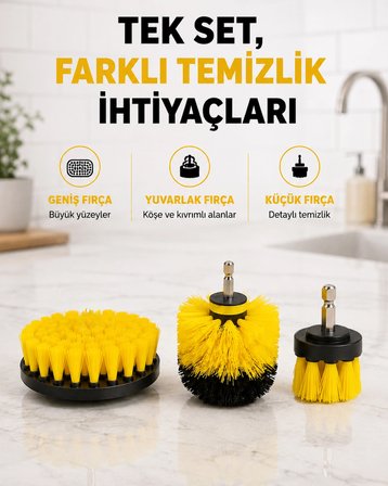 Karg 3’lü Matkap Temizlik Fırçası Seti – Banyo, Mutfak Ve Araç Jantı İçin Etkili Yeni Nesil Najmaddin