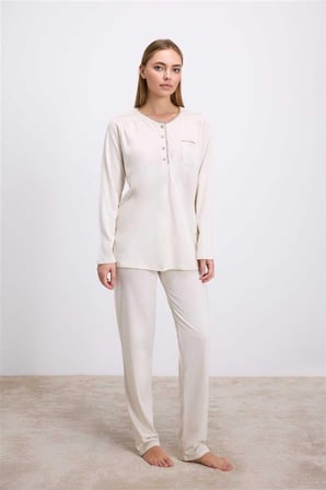 Beru Uzun Kollu T-shirt Pantolon Pijama Takımı Najmaddin