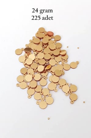 Tedar Oya Abiye Bileklik Kolye Pleksi Metalik Plastik Pul Altın Renk 24 gram 225 adet - BNC553 Najmaddin
