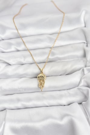 Hepsi 316L Çelik Zincir Gold Renk Deniz Anası Model Zirkon Taşlı Kadın Kolye 5886 Najmaddin