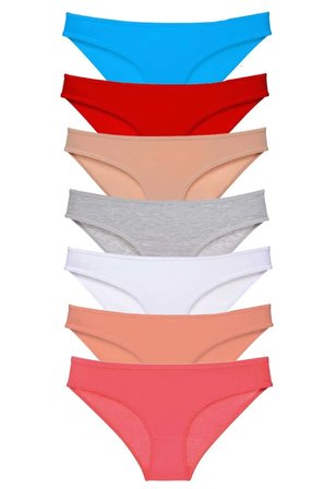 Tedar 7 adet Süper Eko Set Likralı Kadın Slip Külot Set 5 Najmaddin