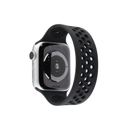 Mark Newface Apple Watch 42mm Ayarlı Delikli Silikon Kordon - Siyah-Siyah Najmaddin