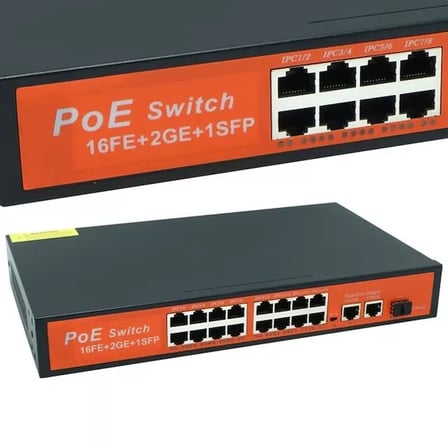 Sh Powermaster Poe Gigabit Ethernet Switch 16 Port 3 Port/1000 Uplink 200 Watt 16fe+2ge+1sfp Najmaddin