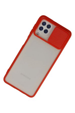 Mark Newface Samsung Galaxy A22 Kılıf Palm Buzlu Kamera Sürgülü Silikon - Kırmızı Najmaddin
