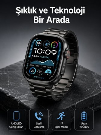 Mey Mey İthalat Akıllı Saat 3 Kordonlu Waterproof Adımsayar, Titreşim ve GPS Özelliği Najmaddin
