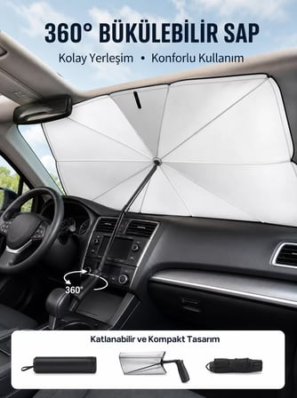 Hepsi Pratik Ön Cam Güneşliği – Geniş Kapsama Alanı Kolay Saklama Yeni Nesil Najmaddin