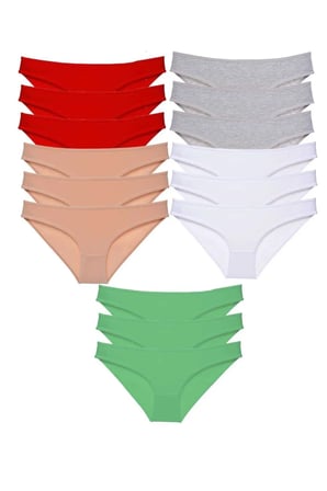 Tedar 15 adet Süper Eko Set Likralı Kadın Slip Külot 521 Najmaddin