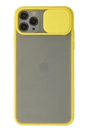 Sh Newface Apple İphone 11 Pro Kılıf Palm Buzlu Kamera Sürgülü Silikon - Sarı Najmaddin