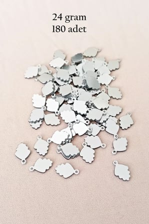 Tedar Oya Abiye Bileklik Kolye Pleksi Metalik Plastik Pul Gümüş Renk 24 gram 180 adet - BNC564 Najmaddin