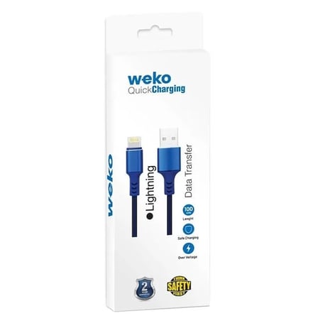 Sh Weko Wk-22025 Usb To Lightning Örgülü Siyah Telefon Şarj Kablosu Najmaddin