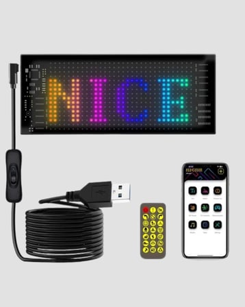 Mey Mey İthalat LED Matrix Piksel Panel Işığı USB Uygulama Kontrollü Kaydırmalı Yazı Ekranı Najmaddin