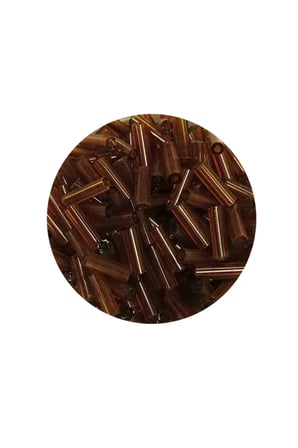 Tedar Uzun Boru Kesme Boncuk Çap 2mm Uzunluk 10 mm - 60 Gram - Şeffaf Kahverengi - BNC285 Najmaddin