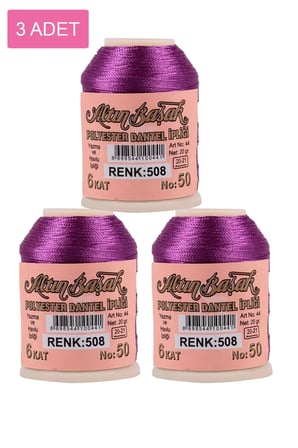 Tedar 3 Adet Altınbaşak Oya ve Dantel İpi 20 gr - Royaleks - No: 508 Najmaddin