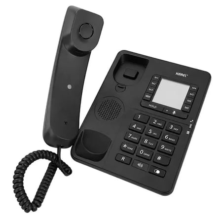 Sh Karel Tm-142 Analog Sabit Kablolu Ekransız Siyah Masaüstü Telefon Najmaddin