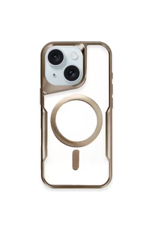 Sh Newface Apple İphone 14 Kılıf Boyi Magsafe Silikon Kapak - Kahverengi Najmaddin