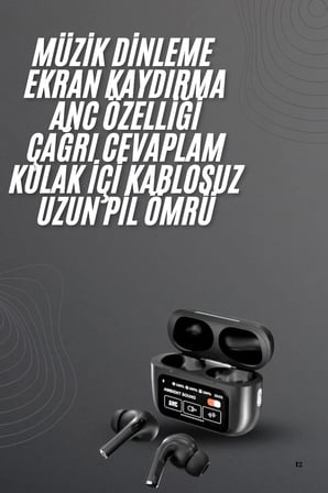 Mey Mey İthalat Yeni Nesil Pro Ekranlı Bluetooth Kulaklık 5.0 Bluetooth Yeni Nesil Najmaddin
