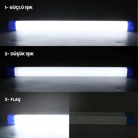 Sh Powermaster T530 32cm 40w Çubuk Portatif Led Işıldak Şarjlı Tüp Lamba 1200mah Najmaddin