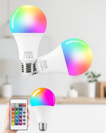 Çe Rgb Led Ampul E27 10w Ayarlanabilir Parlaklık Najmaddin