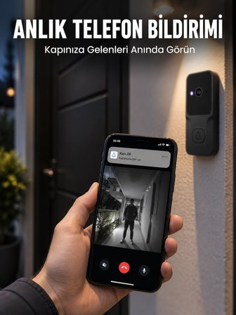 Karg Hd Kameralı Akıllı Kapı Zili | Çift Yönlü Sesli Wi-fi Görüntülü Kapı Zili Najmaddin