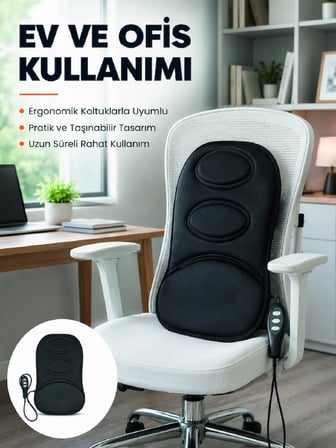 Mey Mey İthalat Ev ve Araç İçin Masaj Minderi Modlu Isıtmalı Titreşimli Koltuk Masaj Pedi Najmaddin