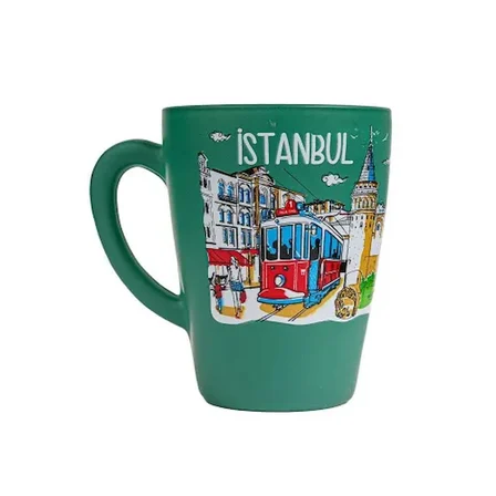 Emin İstanbul Temalı Cam Kupa Bardak Najmaddin