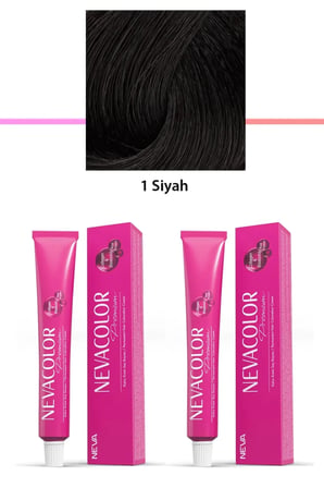 Tedar 2 li Set Premium 1 Siyah - Kalıcı Krem Saç Boyası 2 X 50 g Tüp Najmaddin