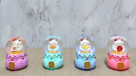 Tedar Şans Kedisi Işıklı Kar Küresi Alk4914 Najmaddin