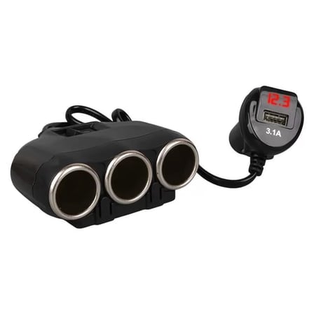 Sh Olesson 1634 12-24v 3lü Usbli 120w 80cm Kablolu Dijital Ekranlı Araç Çakmak Çoklayıcı Najmaddin