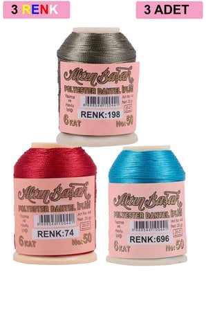 Tedar 3 Adet Altınbaşak Oya ve Dantel İpi 20 gr - Royaleks - No: 074 - 696 - 198 Najmaddin
