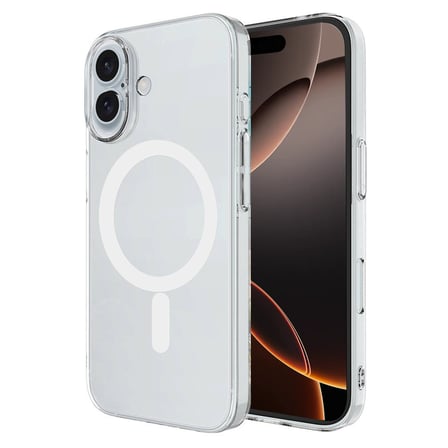 Bez iPhone 16 Plus Kılıf Magneticsafe Şeffaf Silikon - Şeffaf Najmaddin