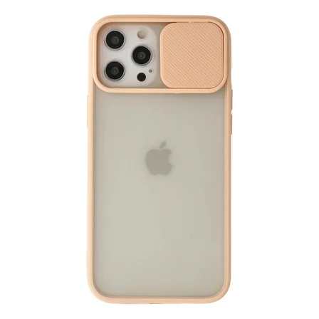 Bez iPhone 12 Pro Max Kılıf Palm Buzlu Kamera Sürgülü Silikon - Pembe Najmaddin