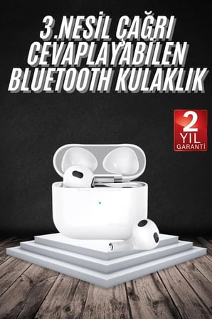 Mey Mey İthalat Bluetooth Kulaklık 3. Nesil Ios Android Uyumlu Yeni Nesil Wireless Charge Najmaddin