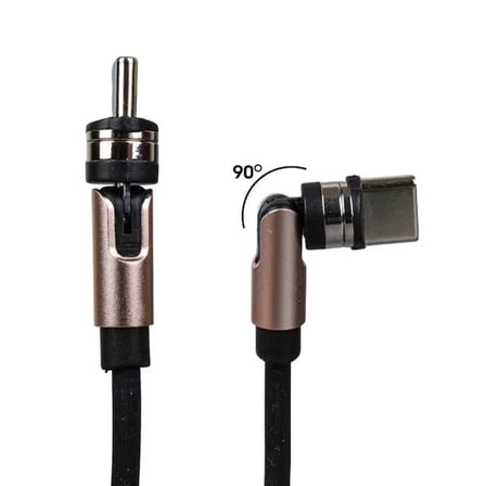 Sh Powermaster Pm-25906 Siyah 3in1  (type C- Lightning- Micro Usb) Manyetik Uç Taşınabilir Şarj Kablosu Najmaddin