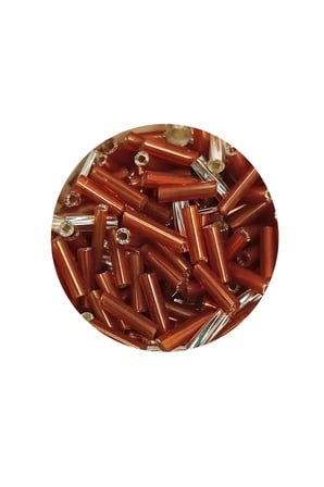 Tedar Uzun Boru Kesme Boncuk Çap 2mm Uzunluk 10 mm - 20 Gram - Kahverengi Gümüş - BNC262 Najmaddin