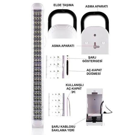 Karg Ledpoint Lp-6069 Akülü 69 Led Şarjlı Işıldak Najmaddin