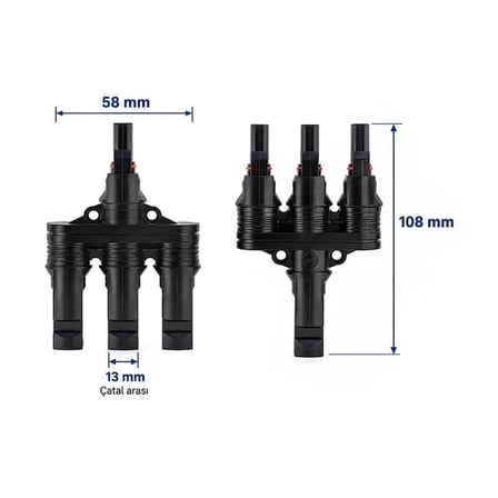 Sh Powermaster Pm-28872 3'lü Güneş Paneli Paralel Bağlantı Konnektörü Najmaddin