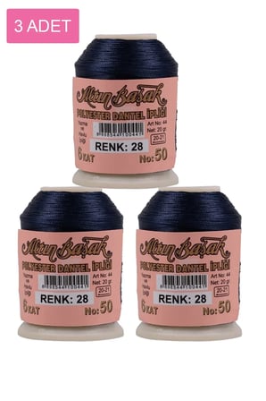 Tedar 3 Adet Altınbaşak Oya ve Dantel İpi 20 gr - Royaleks - No: 028 Najmaddin