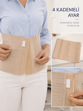 Karg Kadın Abdominal Korse 26 Cm Karın Ve Bel Bölgesi 4 Kademeli Ayarlanabilir Korse Najmaddin