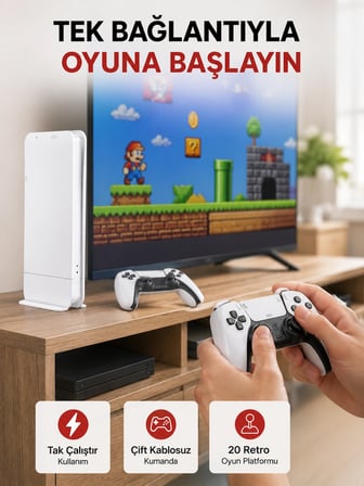 Karg 20.000 Klasik Oyun Dahili Kablosuz Kontrollü Oyun Kutusu Najmaddin