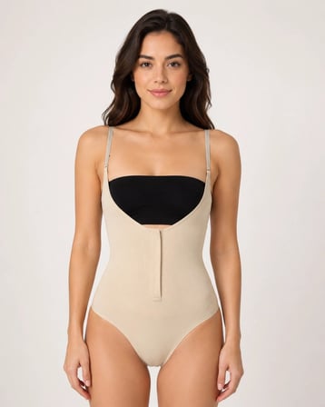 Beru Kadın Ten Rengi Agraflı Göğüs Açık Body Korse Najmaddin