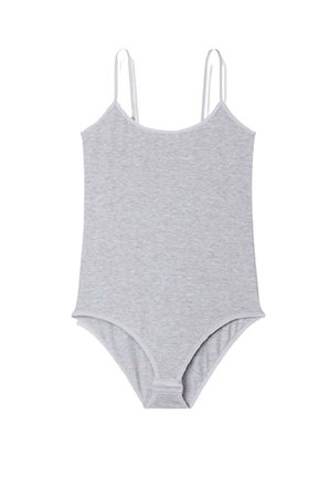Tedar İp Askılı Kadın Çıtçıtlı Body Gri Najmaddin