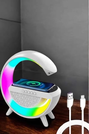 Hepsi Bluetooth Hoparlör 15W Kablosuz Hızlı Şarj LED Gece Lambası Najmaddin
