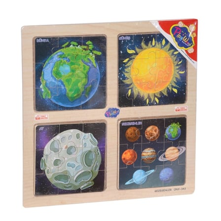 Ticaret ONY-343/344/345/346 Ahşap Eğitici 4'lü Puzzle -Onyıl Najmaddin