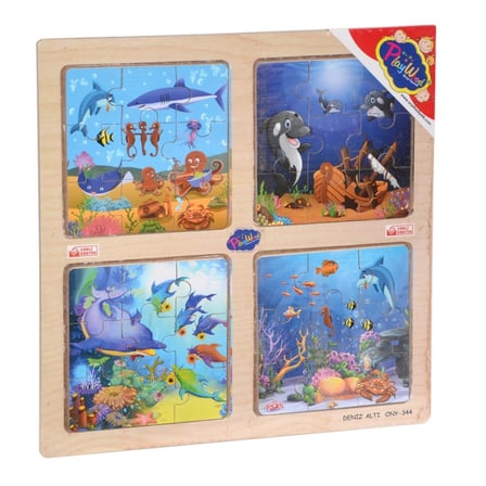 Ticaret ONY-343/344/345/346 Ahşap Eğitici 4'lü Puzzle -Onyıl Najmaddin