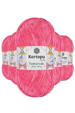 Tedar 5 Adet Yumurcak Kadife El Örgü İpi Pembe K798 Najmaddin