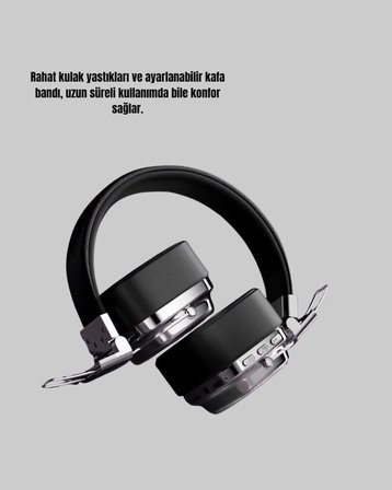 Karg Kablosuz Kulak Üstü Bluetooth Kulaklık Güçlü Bas Ve Katlanabilir Tasarım Najmaddin