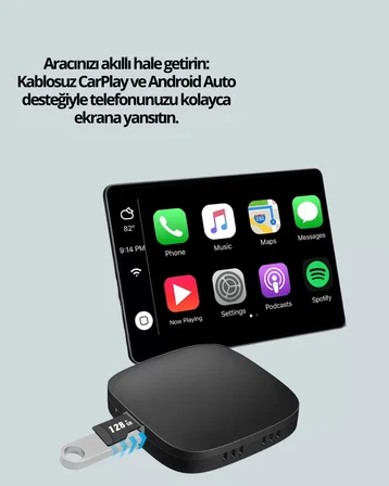 Hepsi Bluetooth 5.0 Kablosuz Android Auto Araç İçi Adaptör Yeni Nesil Najmaddin