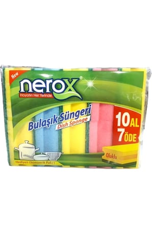 Tedar Nerox Bulaşık Süngeri Oluklu 10'Lu Royaleks-NRX-F551 Najmaddin