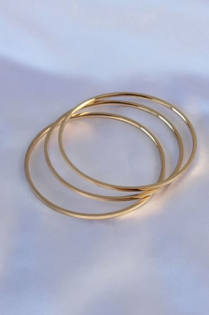 Hepsi 316L Çelik Gold Renk 3'lü Ajda Model Kadın 60 mm Bilezik 5886 Najmaddin