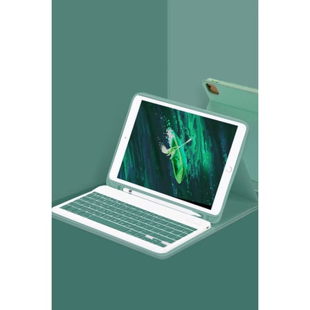 Bez iPad Pro 11 (2022) Kılıf KC01 Smart Klavyeli Tablet Kılıfı - Koyu Yeşil Najmaddin